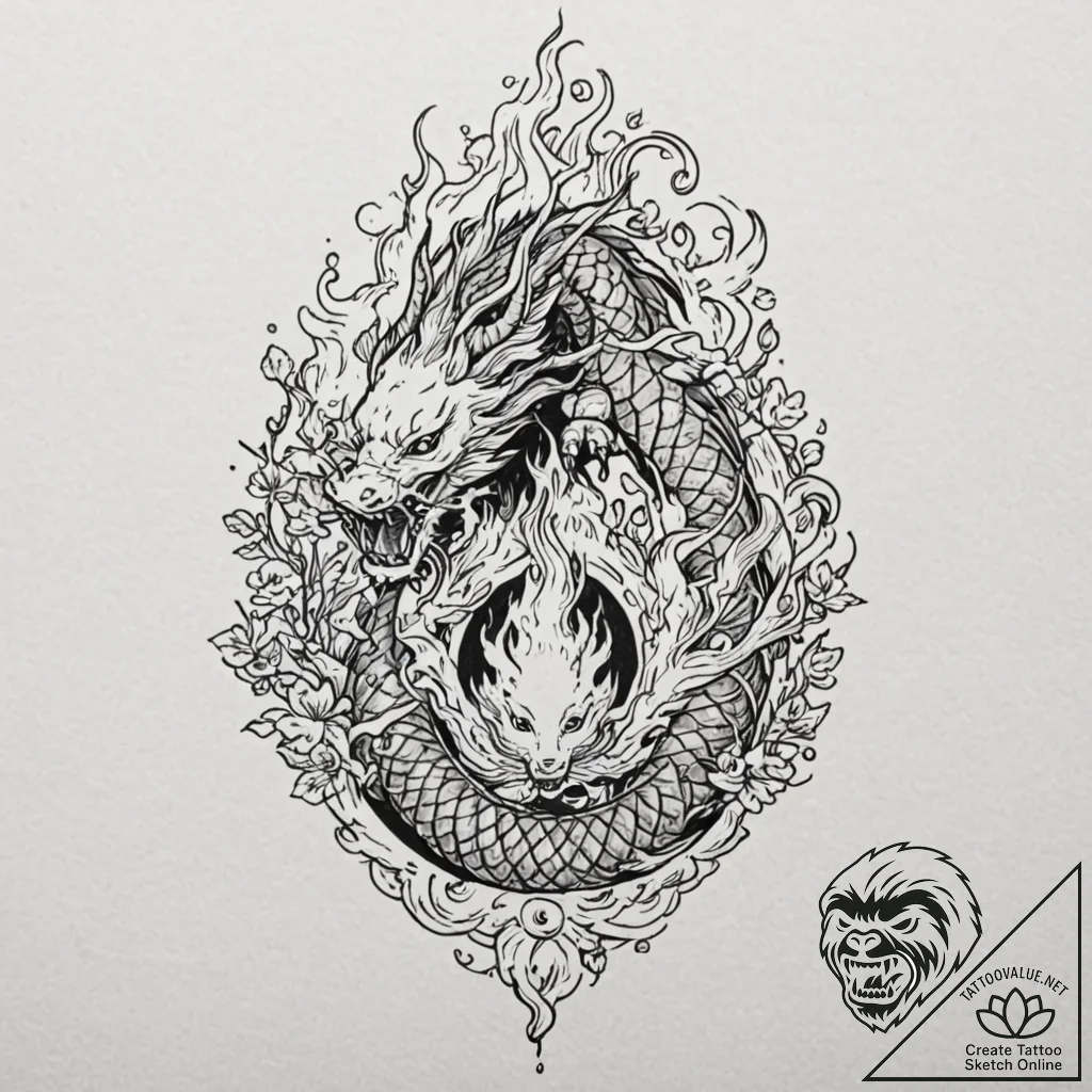 A coven of witches around a fire, tattoo sket... - tattoo sketch (№1753486831_0, 25.07.2025 23:40) — tattoovalue.net