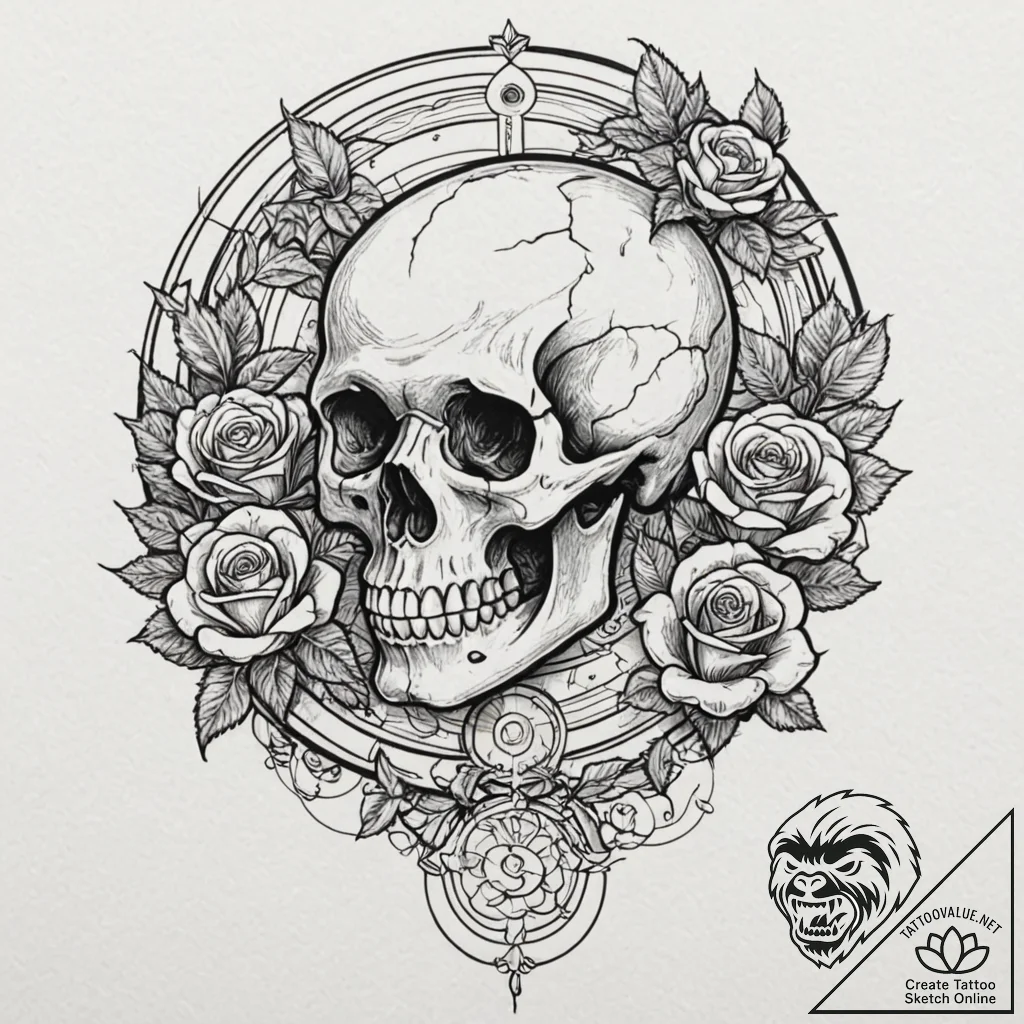 Astrolabe, concept art for tattoo, on a clean... - tattoo sketch (№1753487414_0, 25.07.2025 23:50) — tattoovalue.net