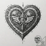 Zelda heart container, pixelated, artistic ta… – tattoo sketch (№1753487804_0, 25.07.2025 23:56) — tattoovalue.net