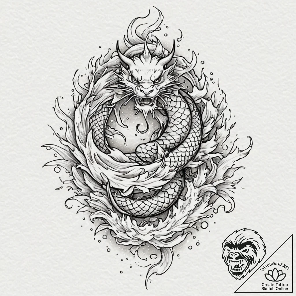 Y, ink illustration for tattoo, clear image,... - tattoo sketch (№1753488585_0, 26.07.2025 00:09) — tattoovalue.net