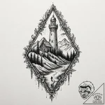 Uncharted map beneath bone spire, tattoo flas… – tattoo sketch (№1753488779_0, 26.07.2025 00:12) — tattoovalue.net