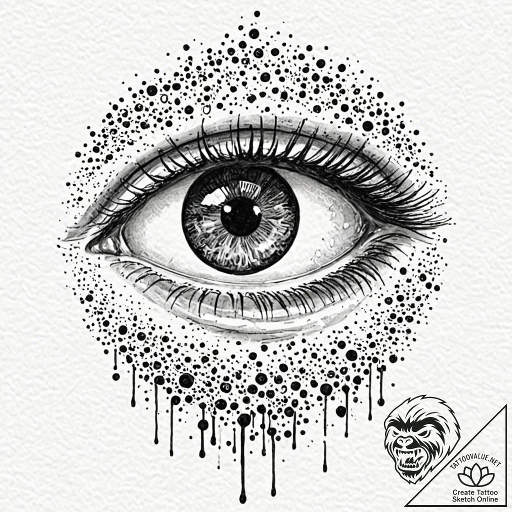 Observatory dome opening to reveal a giant, u... - tattoo sketch (№1753489360_0, 26.07.2025 00:22) — tattoovalue.net