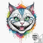 The cheshire cat’s grin (is there, but can be… – tattoo sketch (№1753490135_0, 26.07.2025 00:35) — tattoovalue.net
