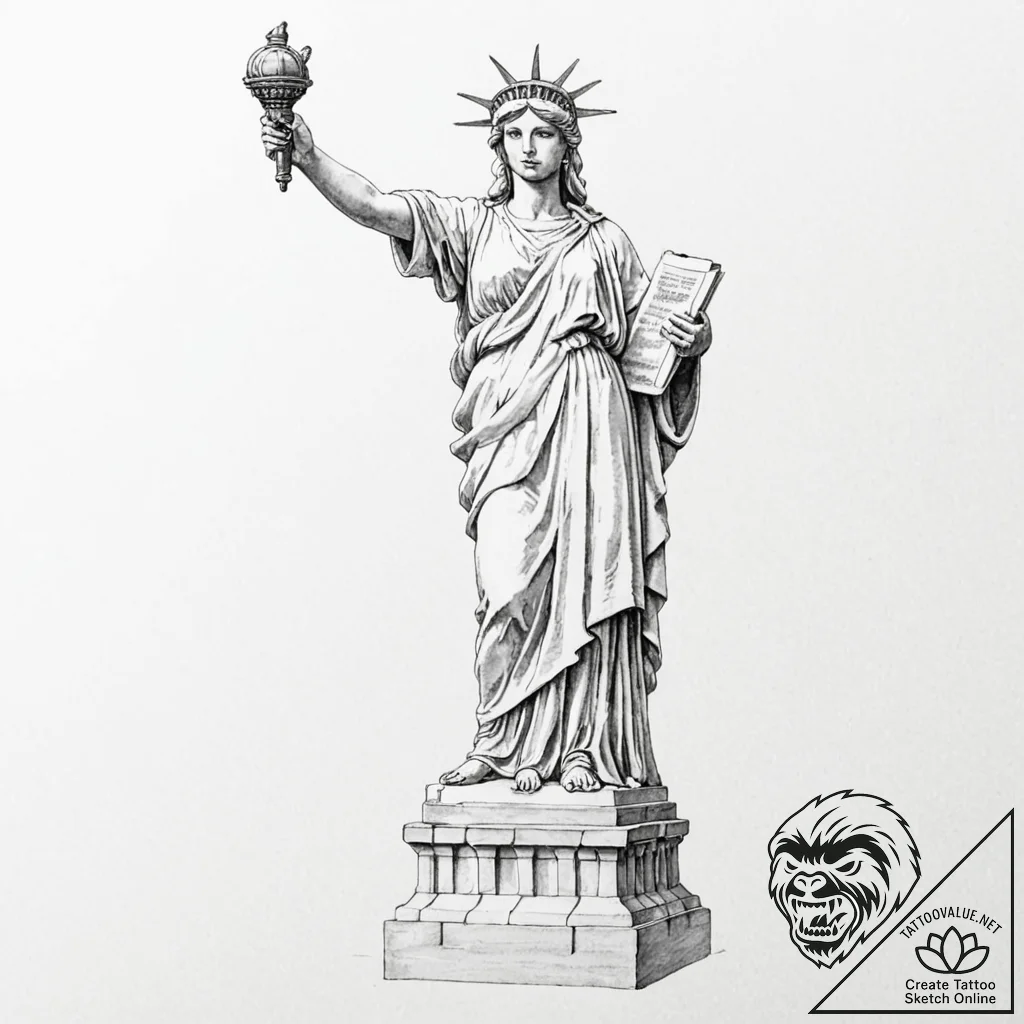 Motherland (statue) - tattoo sketch (№1753491321_0, 26.07.2025 00:55) — tattoovalue.net