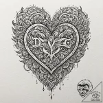 Knife through blackened heart, tattoo line ar… – tattoo sketch (№1753491716_0, 26.07.2025 01:01) — tattoovalue.net