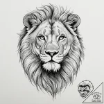 Lion – tattoo sketch (№1753493329_0, 26.07.2025 01:28) — tattoovalue.net