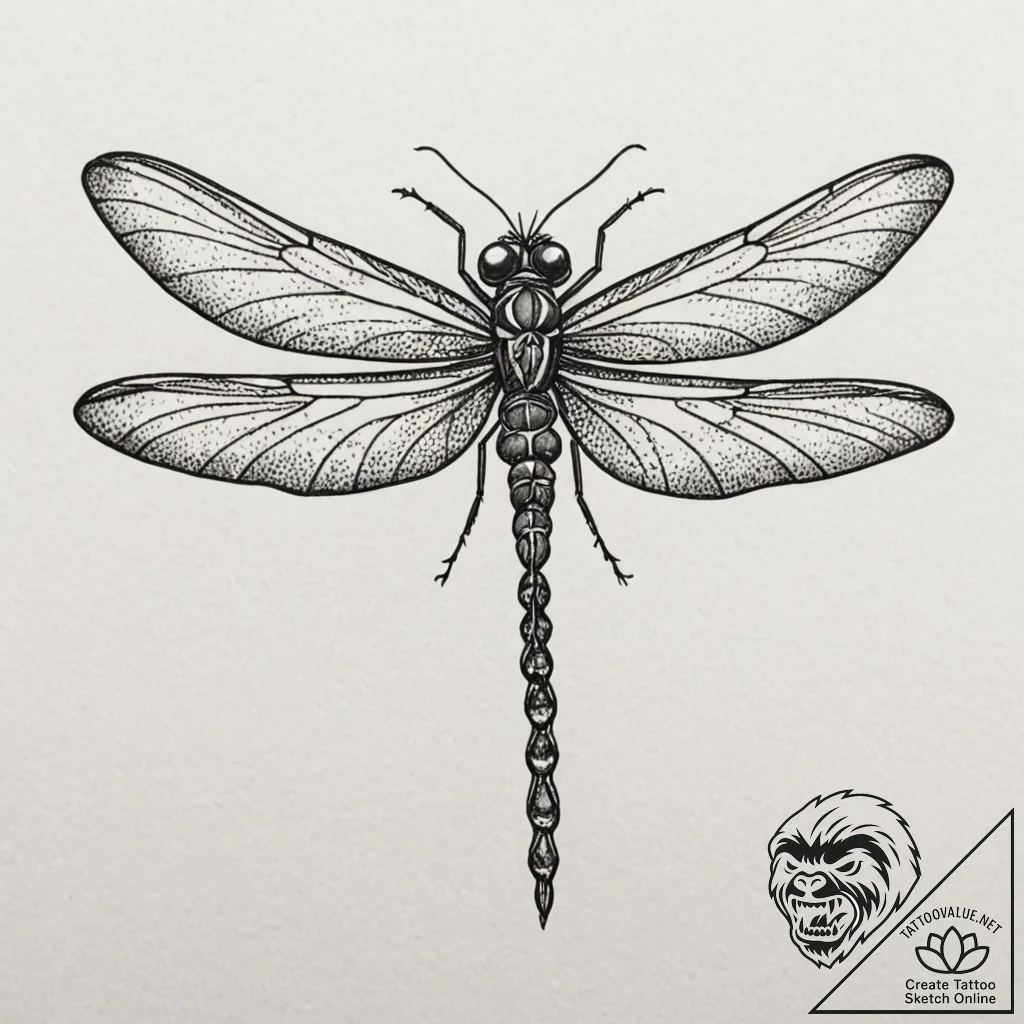 Mechanical dragonfly, tattoo flash sheet desi... - tattoo sketch (№1753493523_0, 26.07.2025 01:32) — tattoovalue.net