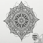 Emerald crown submerged in roots, tattoo flas… – tattoo sketch (№1753495110_0, 26.07.2025 01:58) — tattoovalue.net