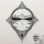 Oracle gazing into crystal pool, tattoo sketc… – tattoo sketch (№1753495930_0, 26.07.2025 02:12) — tattoovalue.net