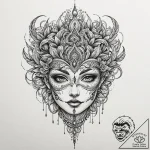 Hollow eyes in spectral mask, tattoo sketch d… – tattoo sketch (№1753496334_0, 26.07.2025 02:18) — tattoovalue.net