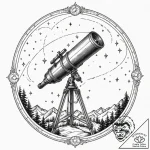 An astronomical observatory dome opening to r… – tattoo sketch (№1753496741_0, 26.07.2025 02:25) — tattoovalue.net