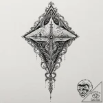 Kite trapped in bone spire, tattoo drawing ou… – tattoo sketch (№1753497757_0, 26.07.2025 02:42) — tattoovalue.net