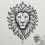 Lion paw beneath spectral sun, artistic tatto… – tattoo sketch (№1753497959_0, 26.07.2025 02:45) — tattoovalue.net
