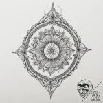 Amulet, tattoo flash sheet design, on a clean… – tattoo sketch (№1753498564_0, 26.07.2025 02:56) — tattoovalue.net