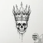 Ivory relic crowned in bone, tattoo line art,… – tattoo sketch (№1753499146_0, 26.07.2025 03:05) — tattoovalue.net