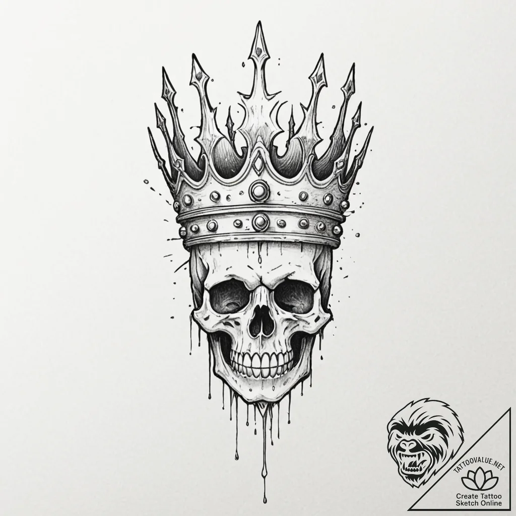 Ivory relic crowned in bone, tattoo line art,... - tattoo sketch (№1753499146_0, 26.07.2025 03:05) — tattoovalue.net