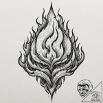 Night crown devouring flame, artistic tattoo… – tattoo sketch (№1753499339_0, 26.07.2025 03:08) — tattoovalue.net