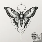 Hawk moth with skull pattern on its back, tat… – tattoo sketch (№1753501337_0, 26.07.2025 03:42) — tattoovalue.net