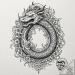 Ashen serpent emerging from cracked stone, ta… – tattoo sketch (№1753501531_0, 26.07.2025 03:45) — tattoovalue.net