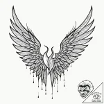 Black silk hiding spectral wings, concept art… – tattoo sketch (№1753502506_0, 26.07.2025 04:01) — tattoovalue.net