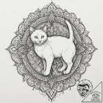 Black cat, tattoo sketch design, dotwork shad… – tattoo sketch (№1753504300_0, 26.07.2025 04:31) — tattoovalue.net