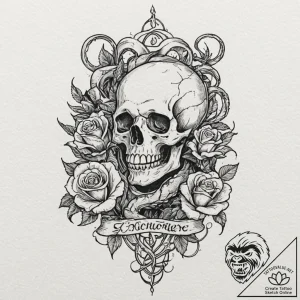 Alchemy book with tentacles, tattoo line art,… – tattoo sketch (№1753504887_0, 26.07.2025 04:41) — tattoovalue.net