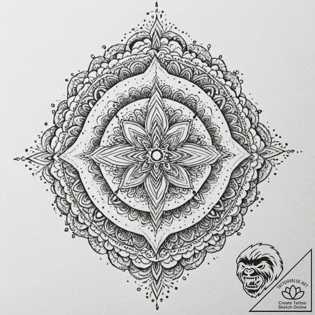 Mantras, tattoo line art, highly detailed, in... - tattoo sketch (№1753505679_0, 26.07.2025 04:54) — tattoovalue.net
