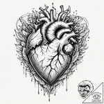 Ancient heart encased in ice, tattoo flash sh… – tattoo sketch (№1753506660_0, 26.07.2025 05:11) — tattoovalue.net