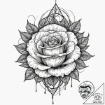 Iron maiden with roses growing from within, t… – tattoo sketch (№1753507852_0, 26.07.2025 05:30) — tattoovalue.net