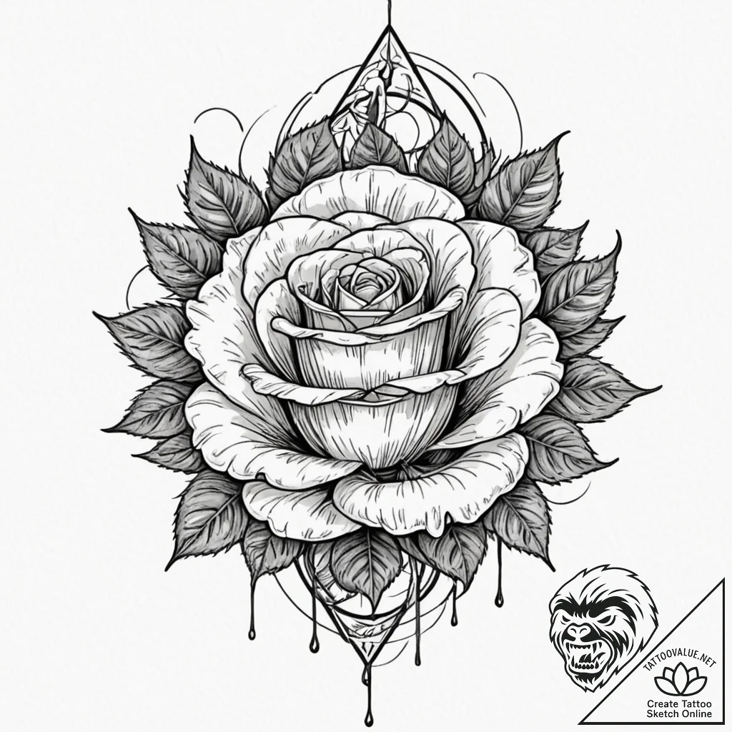 Iron maiden with roses growing from within, t... - tattoo sketch (№1753507852_0, 26.07.2025 05:30) — tattoovalue.net