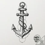 Animated anchor cracking apart, tattoo sketch… – tattoo sketch (№1753508453_0, 26.07.2025 05:40) — tattoovalue.net