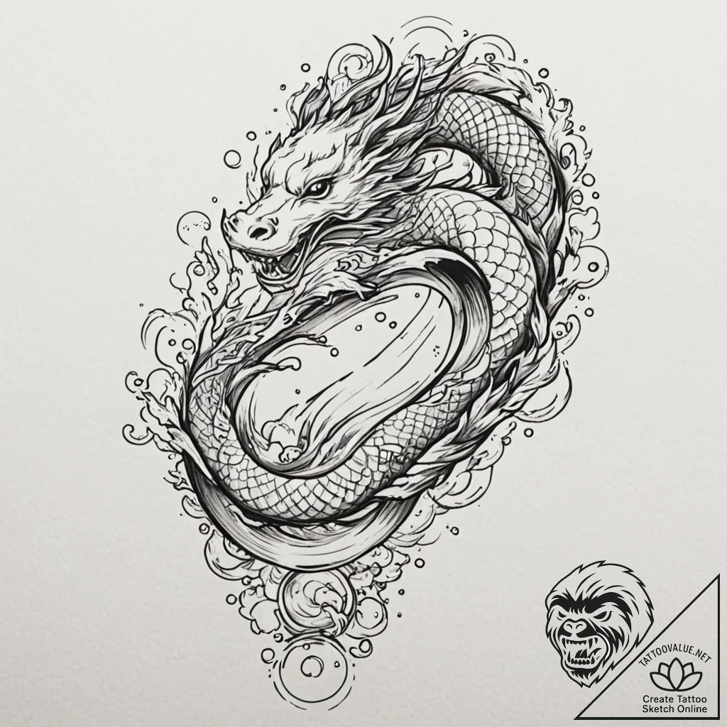 Mirror reflecting a different, older version... - tattoo sketch (№1753508662_0, 26.07.2025 05:44) — tattoovalue.net
