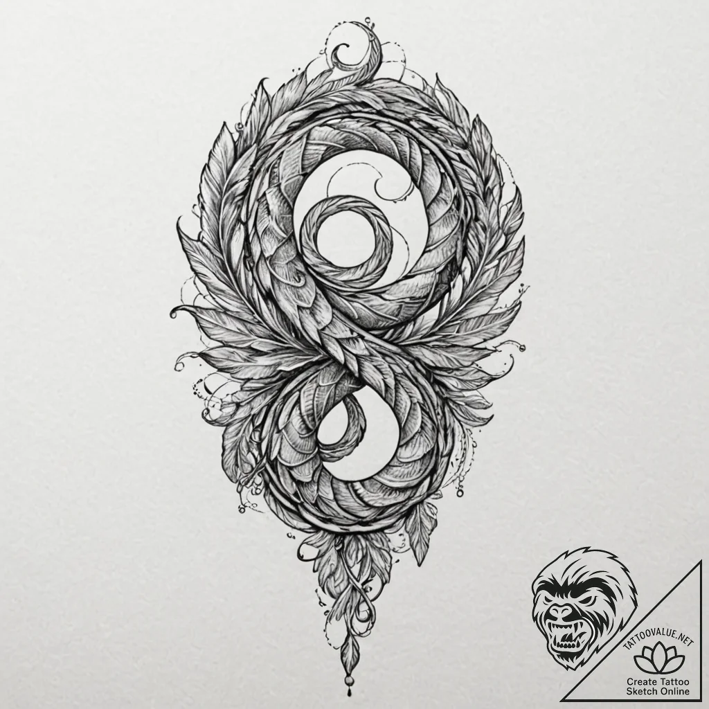 Angelic serpent with feathers, tattoo sketch... - tattoo sketch (№1753509263_0, 26.07.2025 05:54) — tattoovalue.net