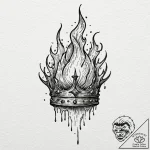 Kingр р†р вђљрівђћсћs crown devouring flame,… – tattoo sketch (№1753509457_0, 26.07.2025 05:57) — tattoovalue.net
