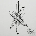 Rune stone, tattoo drawing outline, black and… – tattoo sketch (№1753516203_0, 26.07.2025 07:50) — tattoovalue.net