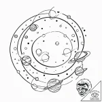 A planet with rings made of city lights – tattoo sketch (№1753516810_0, 26.07.2025 08:00) — tattoovalue.net