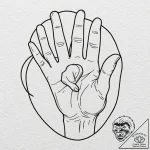 Finger heart gesture (k-pop style), tattoo dr… – tattoo sketch (№1753517197_0, 26.07.2025 08:06) — tattoovalue.net