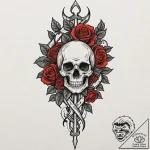 Graven blade with runic hilt, tattoo drawing… – tattoo sketch (№1753517390_0, 26.07.2025 08:09) — tattoovalue.net