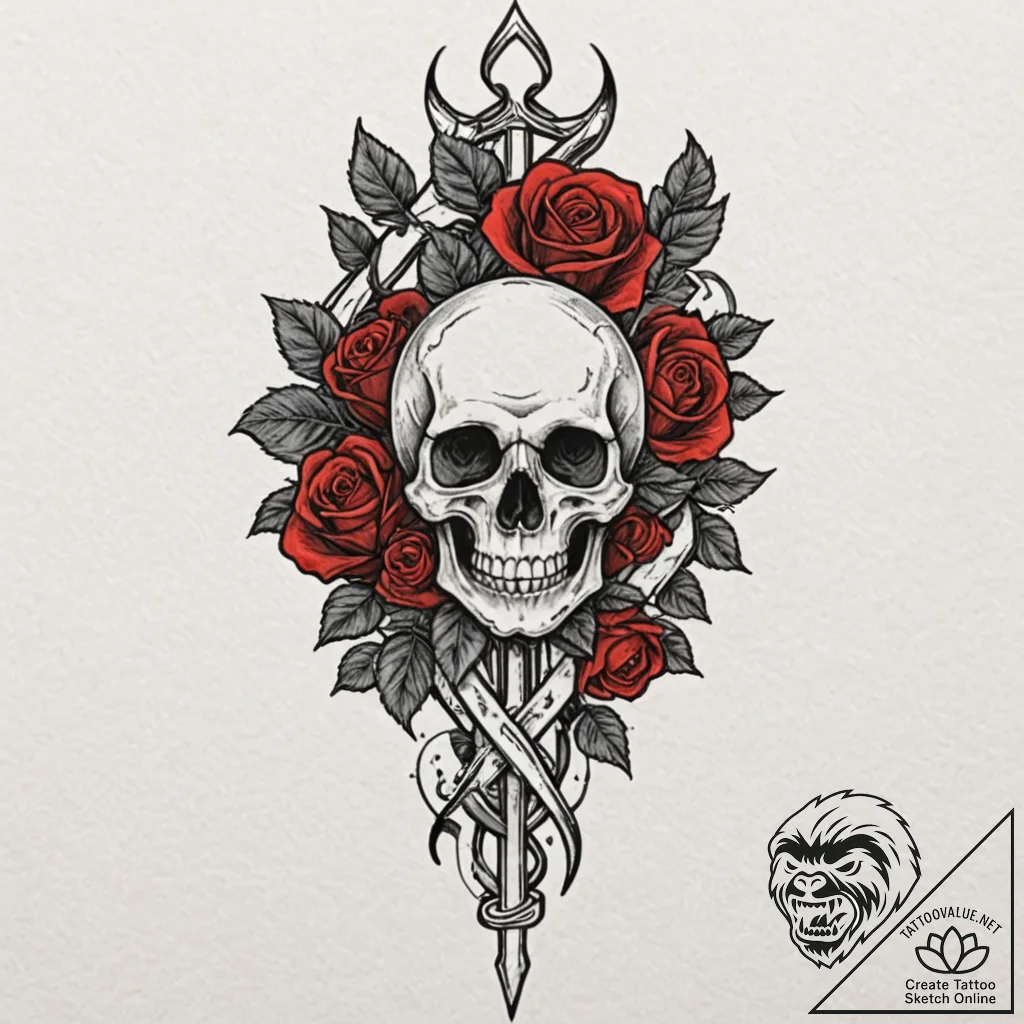 Graven blade with runic hilt, tattoo drawing... - tattoo sketch (№1753517390_0, 26.07.2025 08:09) — tattoovalue.net