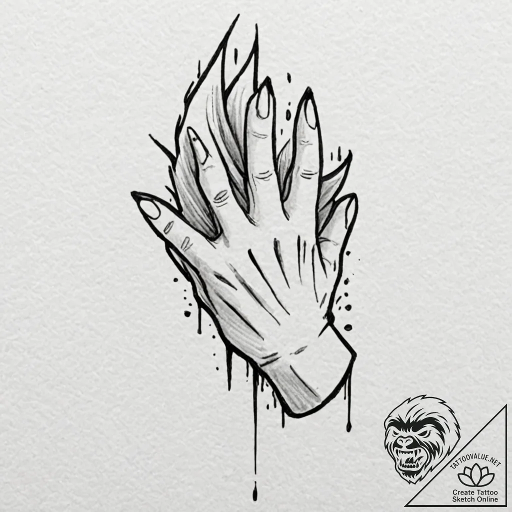 A powerful bolt of fabric, textile,, artistic... - tattoo sketch (№1753517782_0, 26.07.2025 08:16) — tattoovalue.net