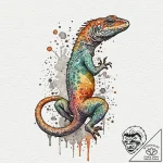Lizard, concept art for tattoo, watercolor ta… – tattoo sketch (№1753519181_0, 26.07.2025 08:39) — tattoovalue.net