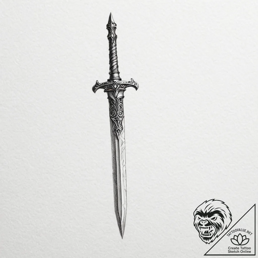 Dagger - tattoo sketch (№1753519568_0, 26.07.2025 08:46) — tattoovalue.net