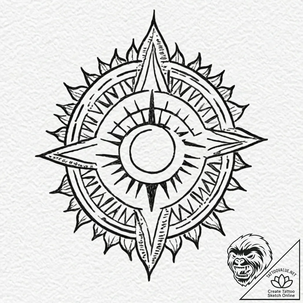 Black sun (symbol) - tattoo sketch (№1753519967_0, 26.07.2025 08:52) — tattoovalue.net