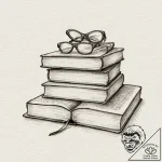 A detailed book stack, knowledge,, tattoo fla… – tattoo sketch (№1753520367_0, 26.07.2025 08:59) — tattoovalue.net