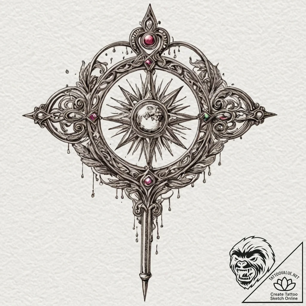 Sailor moon's transformation brooch or wand,... - tattoo sketch (№1753520754_0, 26.07.2025 09:05) — tattoovalue.net