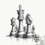 Chess – tattoo sketch (№1753520948_0, 26.07.2025 09:09) — tattoovalue.net