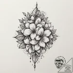 Lilac, tattoo flash sheet design, dotwork sha… – tattoo sketch (№1753521727_0, 26.07.2025 09:22) — tattoovalue.net