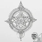 Pentagram, tattoo drawing outline, old school… – tattoo sketch (№1753521918_0, 26.07.2025 09:25) — tattoovalue.net
