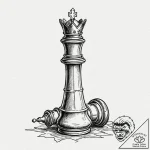 King chess piece with cracked base, tattoo sk… – tattoo sketch (№1753522112_0, 26.07.2025 09:28) — tattoovalue.net