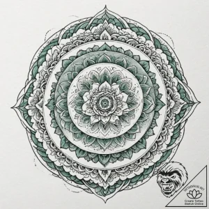 Emerald serpent within burning bloom, concept… – tattoo sketch (№1753522525_0, 26.07.2025 09:35) — tattoovalue.net